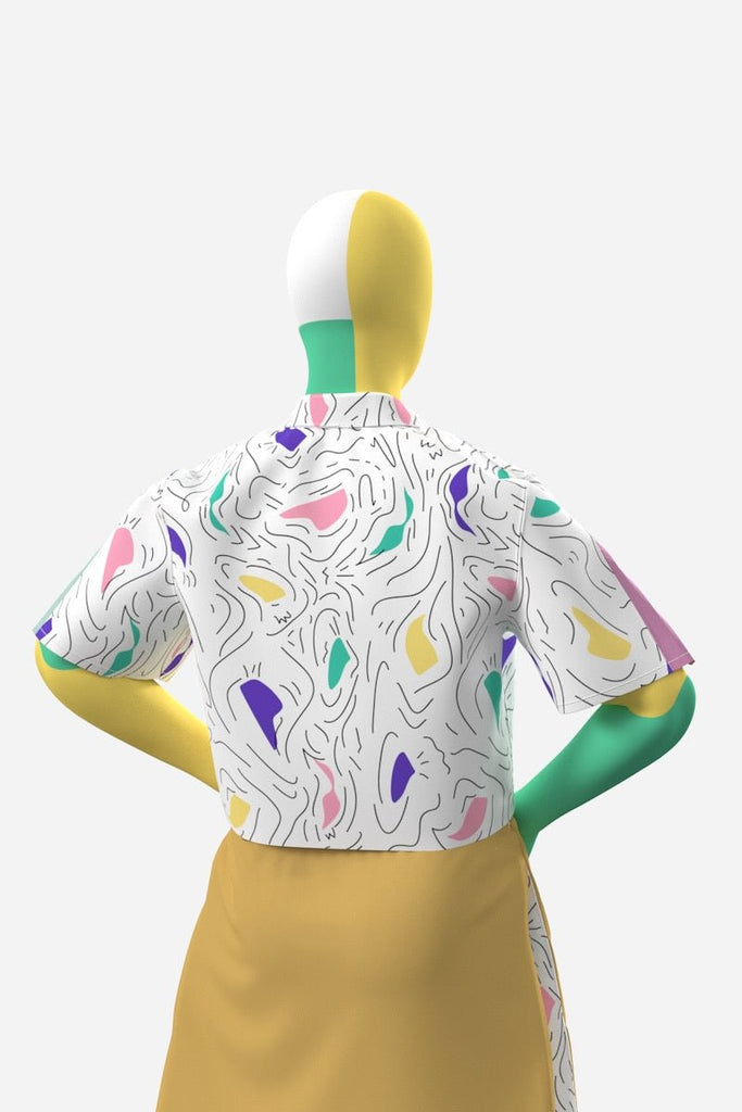 CHOOLOS la crop chemise trop coolos! - ASSIAKARA vêtement non genré genderless no gender mode unisexe look androgyne dégenrer degender fashion sur mesure inclusivité inclusif inclusive