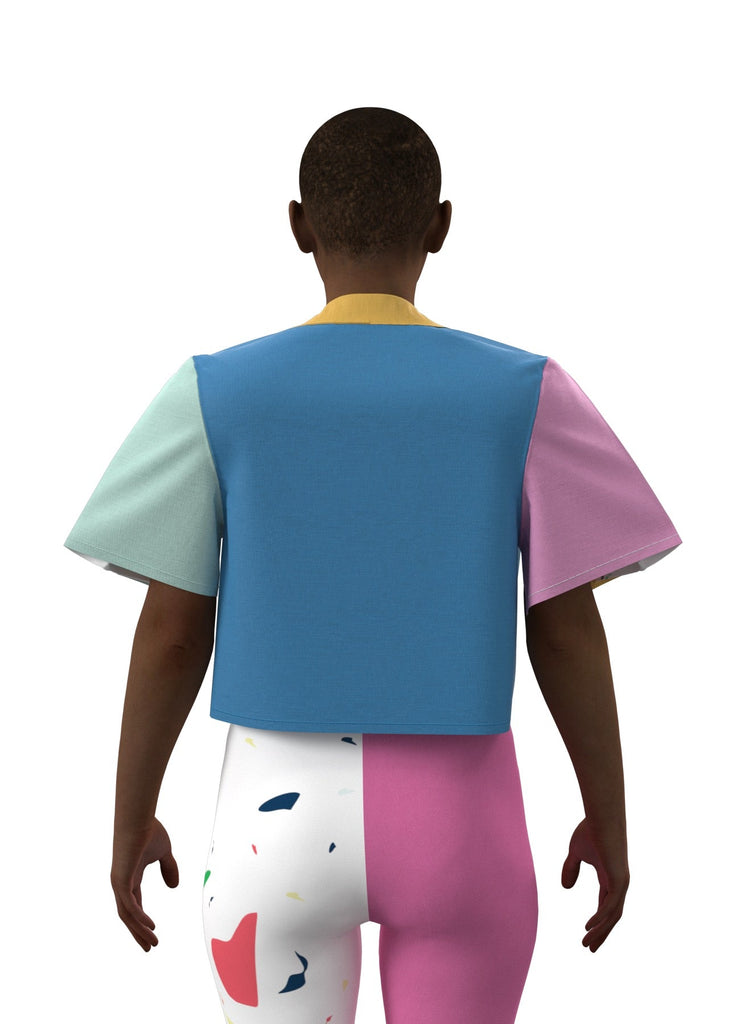 CHOOLOS la crop chemise trop coolos! - ASSIAKARA vêtement non genré genderless no gender mode unisexe look androgyne dégenrer degender fashion sur mesure inclusivité inclusif inclusive