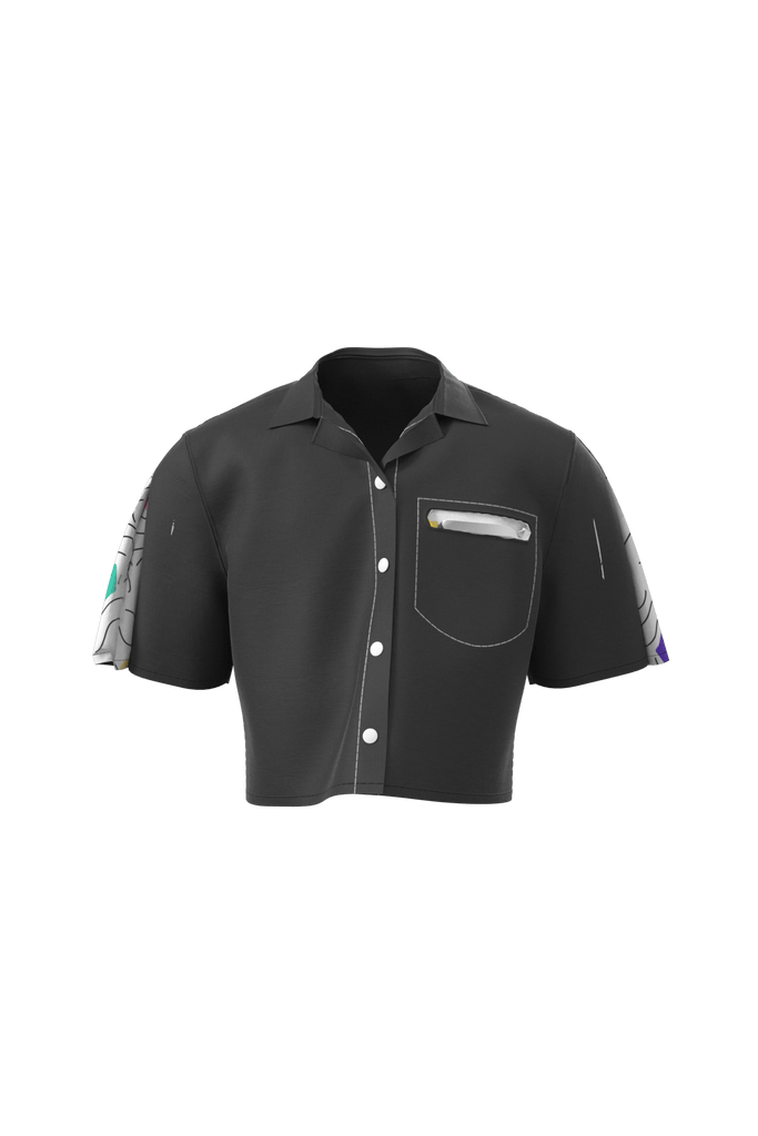 CHOOLOS la crop chemise trop coolos! - ASSIAKARA vêtement non genré genderless no gender mode unisexe look androgyne dégenrer degender fashion sur mesure inclusivité inclusif inclusive