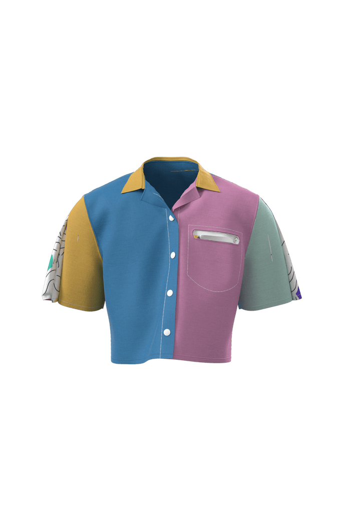 CHOOLOS la crop chemise trop coolos! - ASSIAKARA vêtement non genré genderless no gender mode unisexe look androgyne dégenrer degender fashion sur mesure inclusivité inclusif inclusive