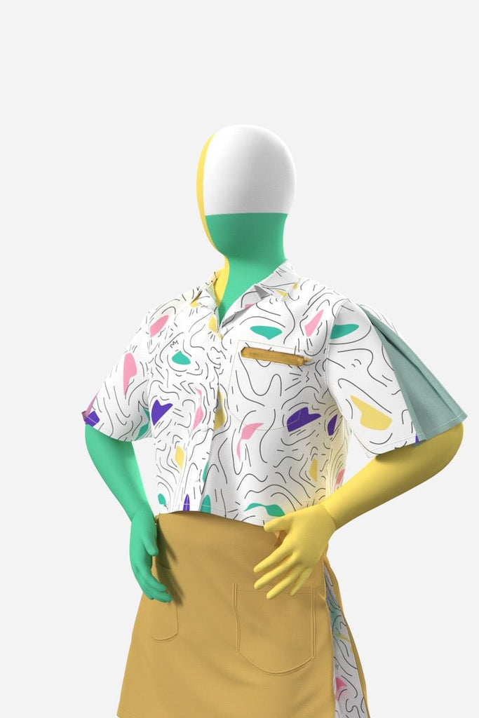 CHOOLOS la crop chemise trop coolos! - ASSIAKARA vêtement non genré genderless no gender mode unisexe look androgyne dégenrer degender fashion sur mesure inclusivité inclusif inclusive