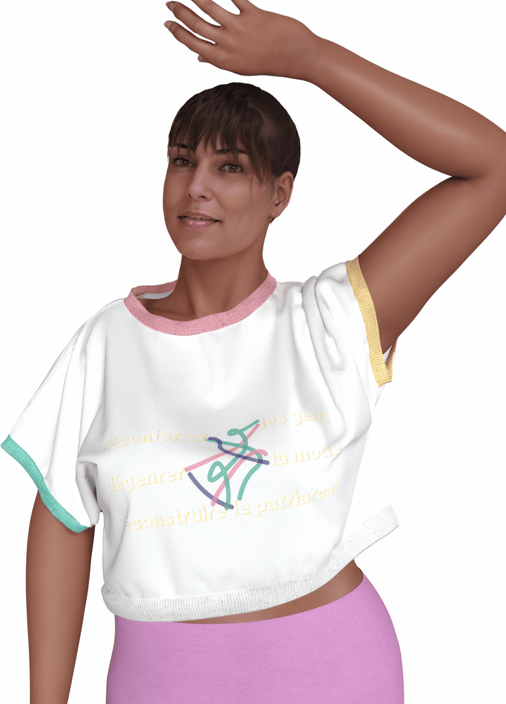 CROCCROC - le croptop qui s'exprime ! - ASSIAKARA vêtement non genré genderless no gender mode unisexe look androgyne dégenrer degender fashion sur mesure inclusivité inclusif inclusive