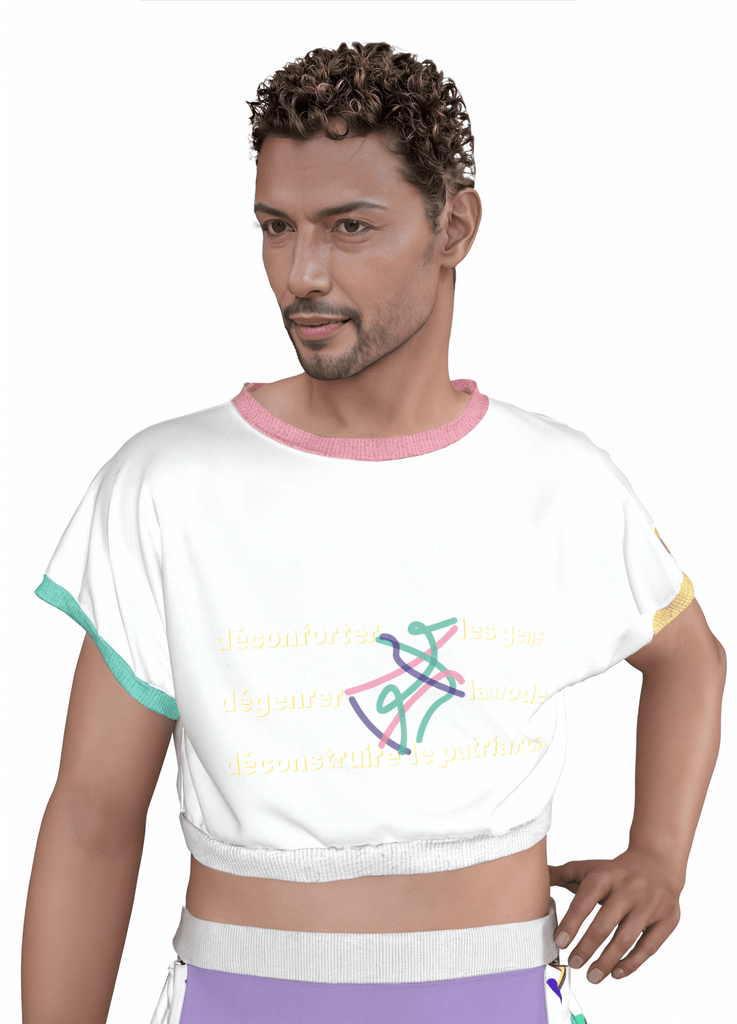 CROCCROC - le croptop qui s'exprime ! - ASSIAKARA vêtement non genré genderless no gender mode unisexe look androgyne dégenrer degender fashion sur mesure inclusivité inclusif inclusive