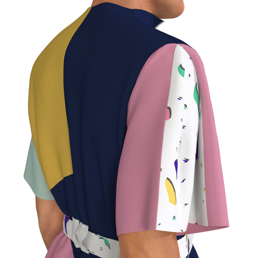 ASSIAKARA - vêtements sur mesure non genré - robe multicolore détail