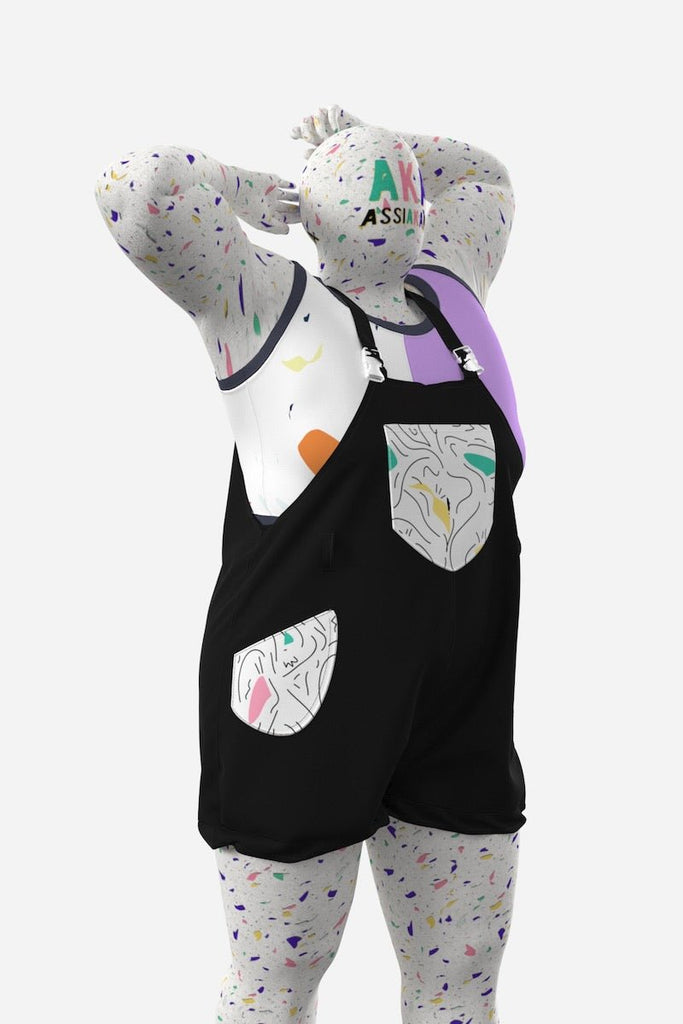 LILB - B - la salopette version courte ! - ASSIAKARA vêtement non genré genderless no gender mode unisexe look androgyne dégenrer degender fashion sur mesure inclusivité inclusif inclusive