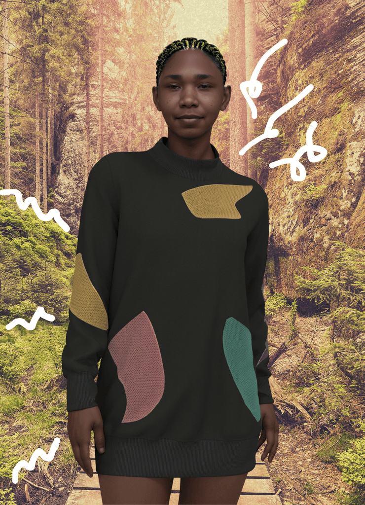 MAINTENANT - le pull arc - en - ciel - ASSIAKARA vêtement non genré genderless no gender mode unisexe look androgyne dégenrer degender fashion sur mesure inclusivité inclusif inclusive