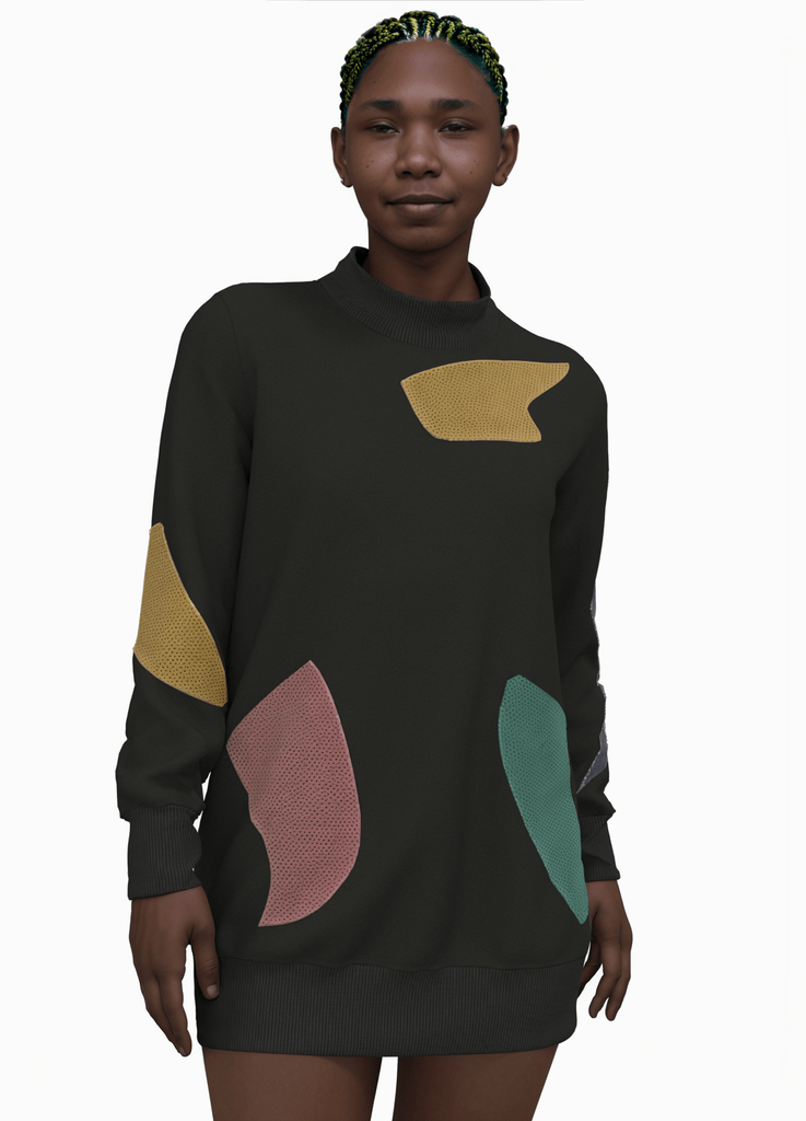 MAINTENANT - le pull arc - en - ciel - ASSIAKARA vêtement non genré genderless no gender mode unisexe look androgyne dégenrer degender fashion sur mesure inclusivité inclusif inclusive