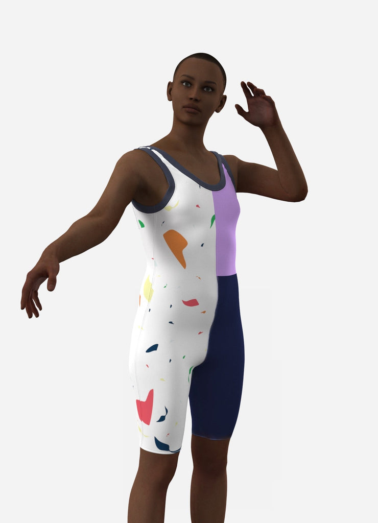 OUFTI! - la combi moulante funky - ASSIAKARA vêtement non genré genderless no gender mode unisexe look androgyne dégenrer degender fashion sur mesure inclusivité inclusif inclusive