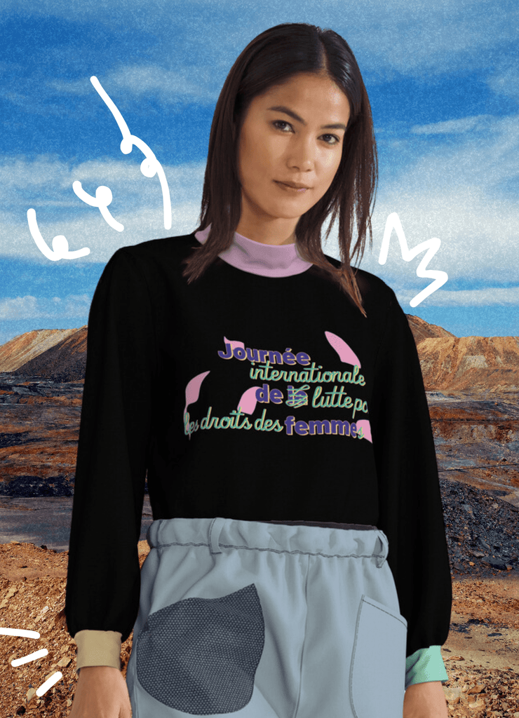 SWEATSHIRT JDLF - le pull qui s'exprime! - ASSIAKARA vêtement non genré genderless no gender mode unisexe look androgyne dégenrer degender fashion sur mesure inclusivité inclusif inclusive