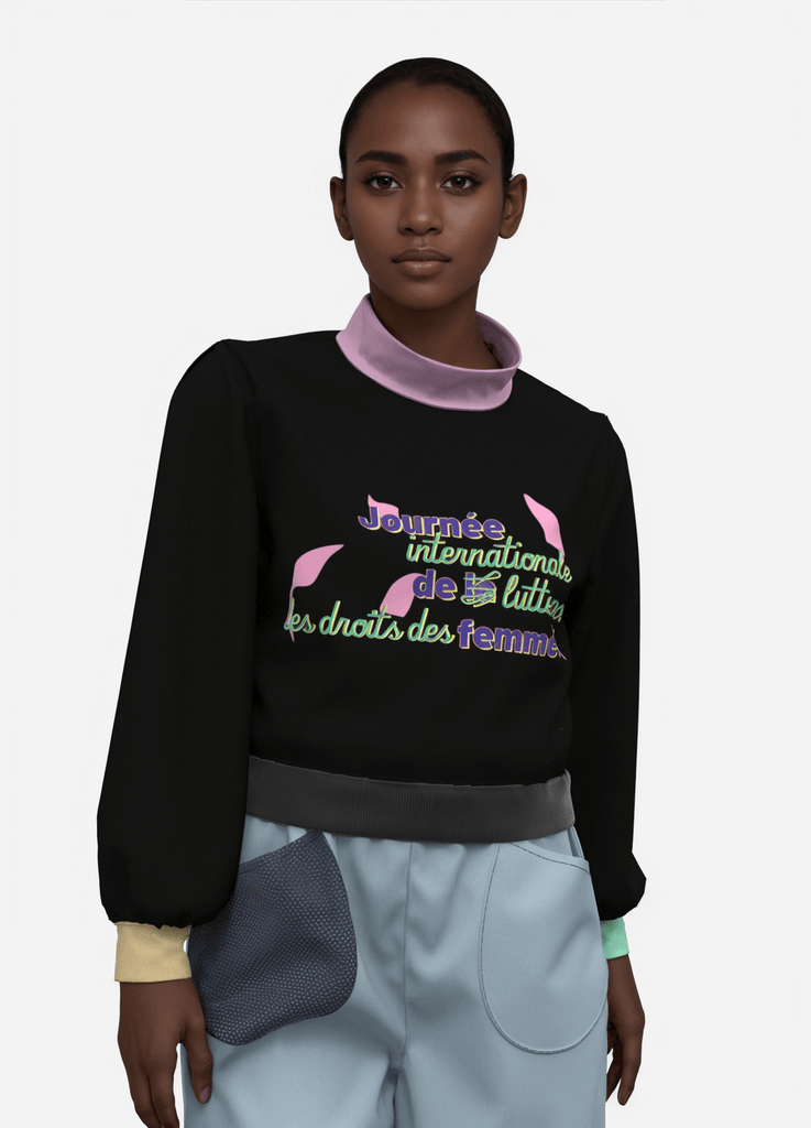 SWEATSHIRT JDLF - le pull qui s'exprime! - ASSIAKARA vêtement non genré genderless no gender mode unisexe look androgyne dégenrer degender fashion sur mesure inclusivité inclusif inclusive