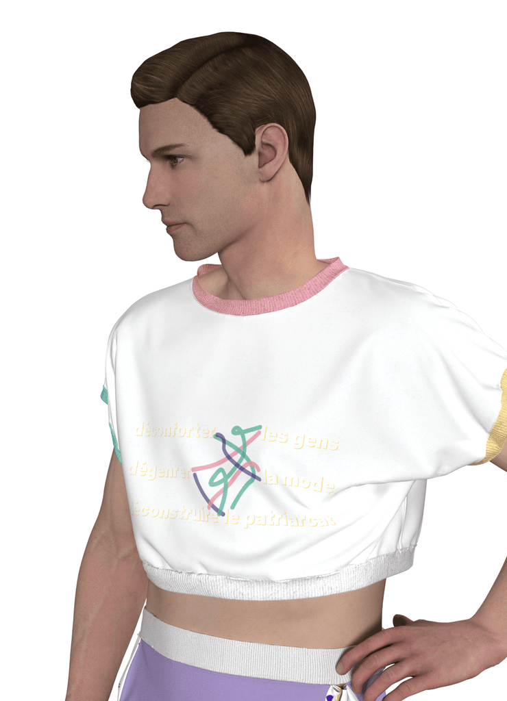 CROCCROC - le croptop qui s'exprime ! - ASSIAKARA vêtement non genré genderless no gender mode unisexe look androgyne dégenrer degender fashion sur mesure inclusivité inclusif inclusive