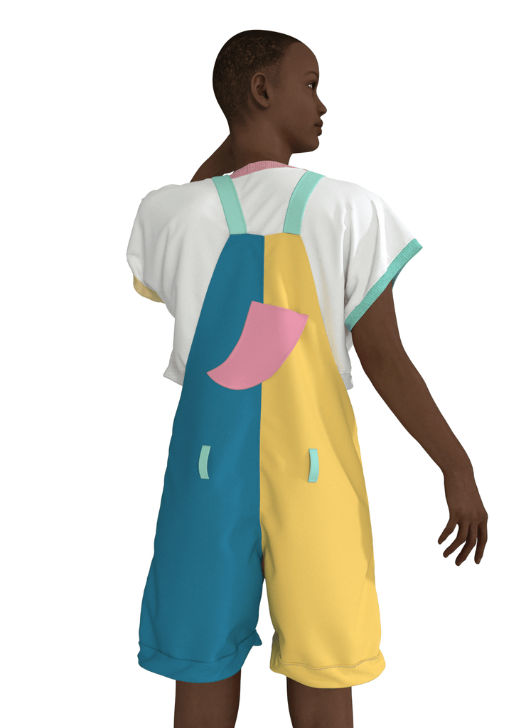 LILB-B - la salopette version courte ! - ASSIAKARA vêtement non genré genderless no gender mode unisexe look androgyne dégenrer degender fashion sur mesure inclusivité inclusif inclusive