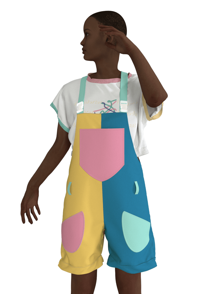 LILB-B - la salopette version courte ! - ASSIAKARA vêtement non genré genderless no gender mode unisexe look androgyne dégenrer degender fashion sur mesure inclusivité inclusif inclusive