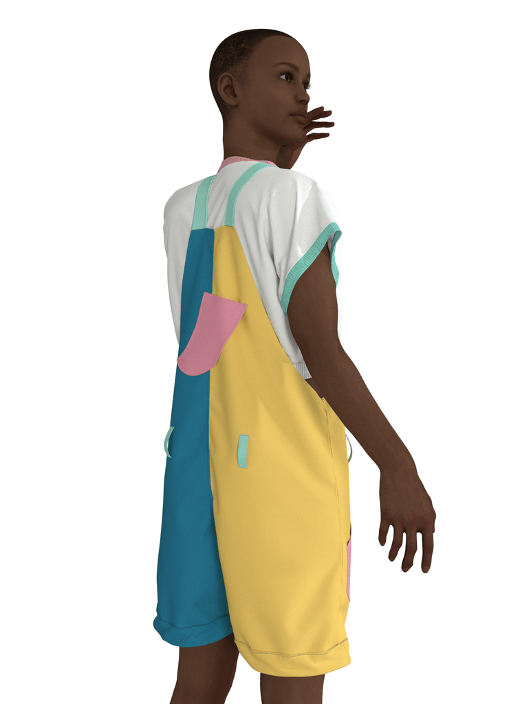 LILB-B - la salopette version courte ! - ASSIAKARA vêtement non genré genderless no gender mode unisexe look androgyne dégenrer degender fashion sur mesure inclusivité inclusif inclusive