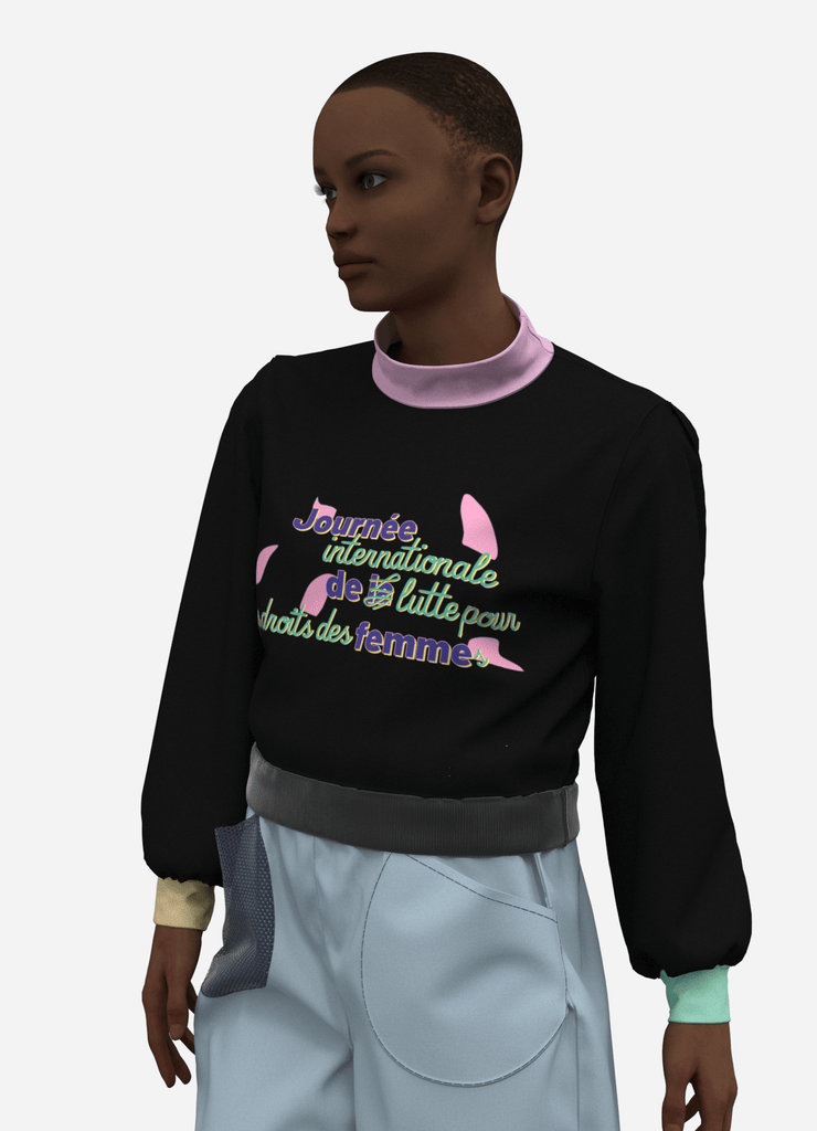 SWEATSHIRT JDLF - le pull qui s'exprime! - ASSIAKARA vêtement non genré genderless no gender mode unisexe look androgyne dégenrer degender fashion sur mesure inclusivité inclusif inclusive