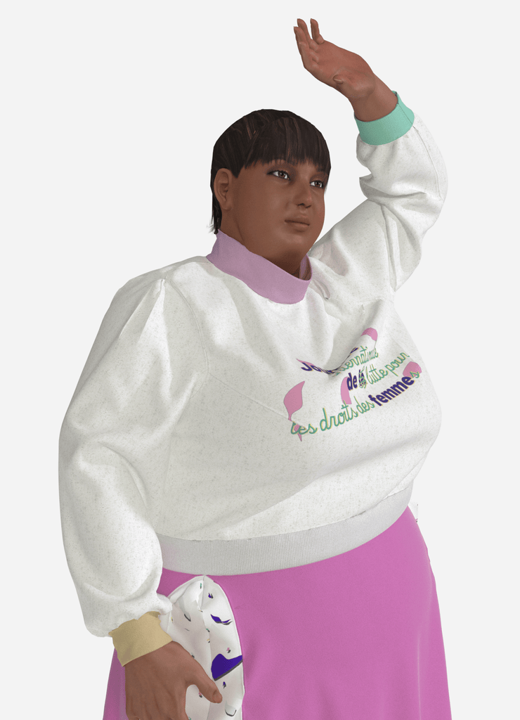 SWEATSHIRT JDLF - le pull qui s'exprime! - ASSIAKARA vêtement non genré genderless no gender mode unisexe look androgyne dégenrer degender fashion sur mesure inclusivité inclusif inclusive