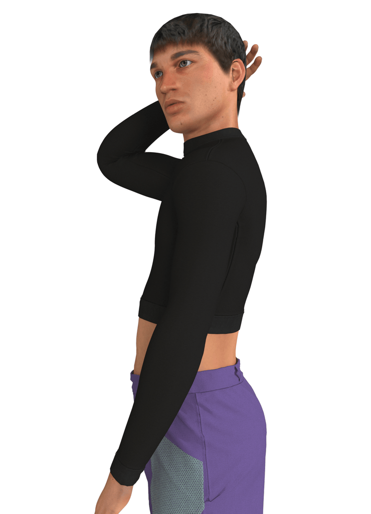 TOUCHER - le croptop moulant - ASSIAKARA vêtement non genré genderless no gender mode unisexe look androgyne dégenrer degender fashion sur mesure inclusivité inclusif inclusive